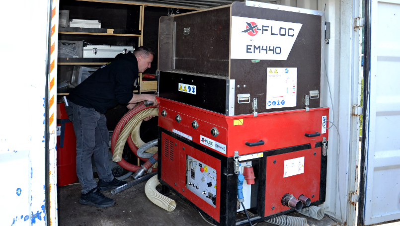 Einrichtung der Einblasmaschine