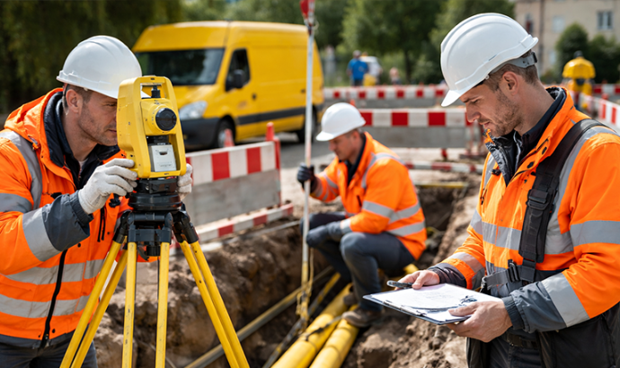 Einfache vermessungstechnische Arbeiten an Versorgungsnetzen gemäß DVGW GW 128